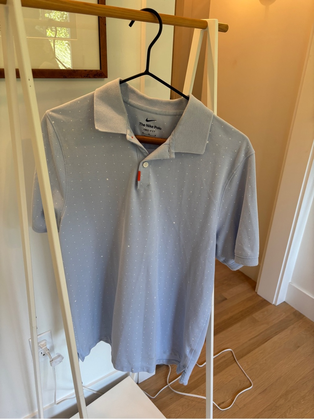 Nike Men’s Light Blue Polo with Subtle Dot Texture